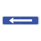 White Arrow on Blue sign