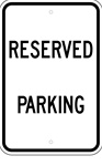 Reserved Parking sign