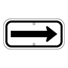 Black Horizontal Arrow on White sign