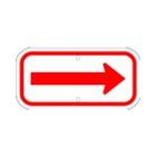 Red Horizontal Arrow on White sign