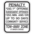 (New Jersey) Penalty Fine Tow Away Zone