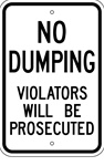 No Dumping sign