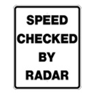 Speed Checked by Radar sign