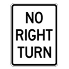 No Right Turn sign