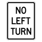 No Left Turn sign
