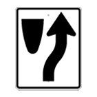 Median on Left sign