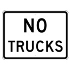 No Trucks sign