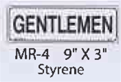 Gentlemen styrene sign