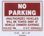 No Parking/ Tow Away Styrene Sign