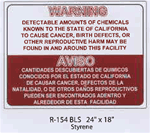 Warning Chemicals in California (English/ Spanish) styrene sign