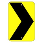 Warning Chevron Arrow sign