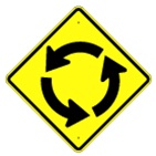 Round-a-Bout Warning sign